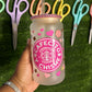 Cafecito y Chisme glass can with rhinestone lid